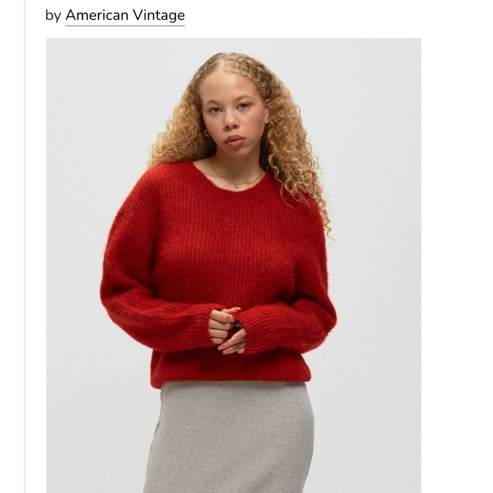 American Vintage East Rich Red Crew Neck Sweater size XS/S
